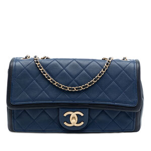 Pre-Loved Chanel Medium Bicolor Calfskin Graphic Flap
